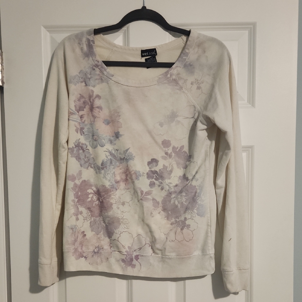 Wet Seal Cream Floral Top
